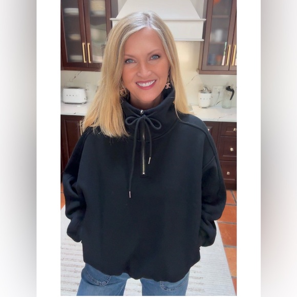 Amazon Tops - NWT Black Half-Zip Pullover Sweatshirt-S